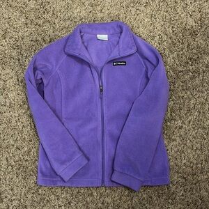Girls Columbia purple fleece jacket.  Size large.  Good used condition.